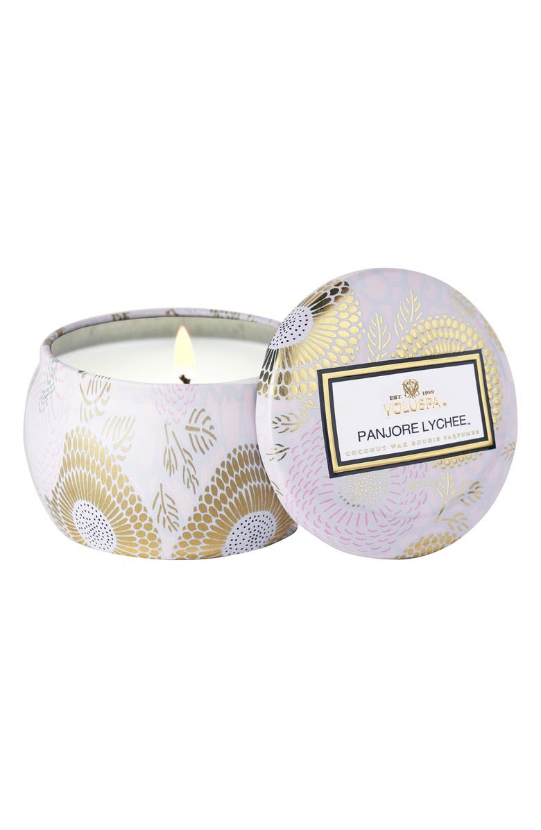 Voluspa Panjore Lychee Mini Tin Candle, Main, color,