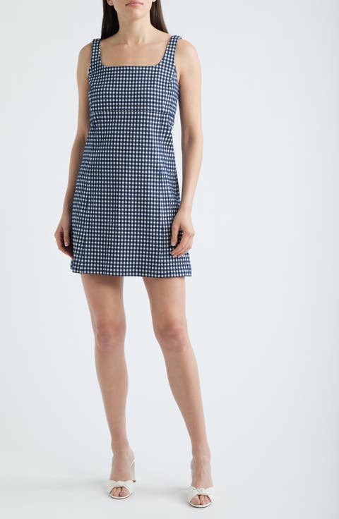 Ponte Jacquard Square Neck Mini Dress