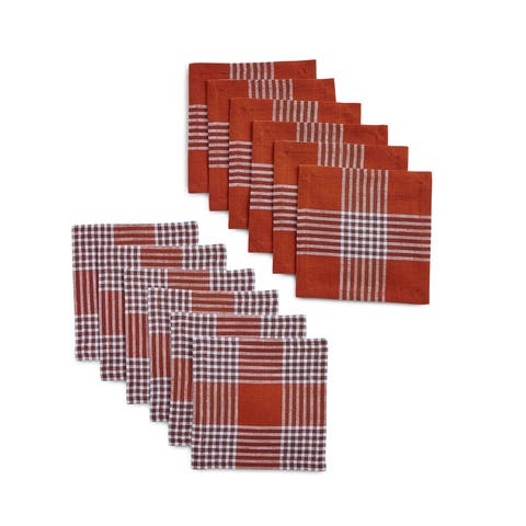 Linen Cocktail Napkins - Glen Check