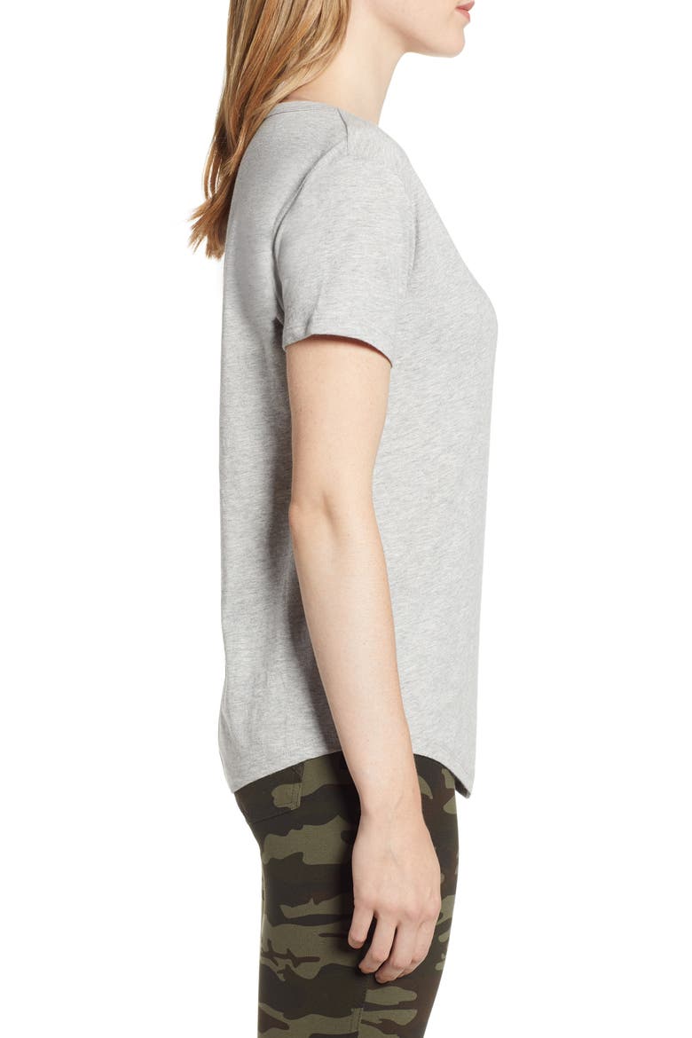 Gia Ruffle Trim Tee, Alternate, color, GREY