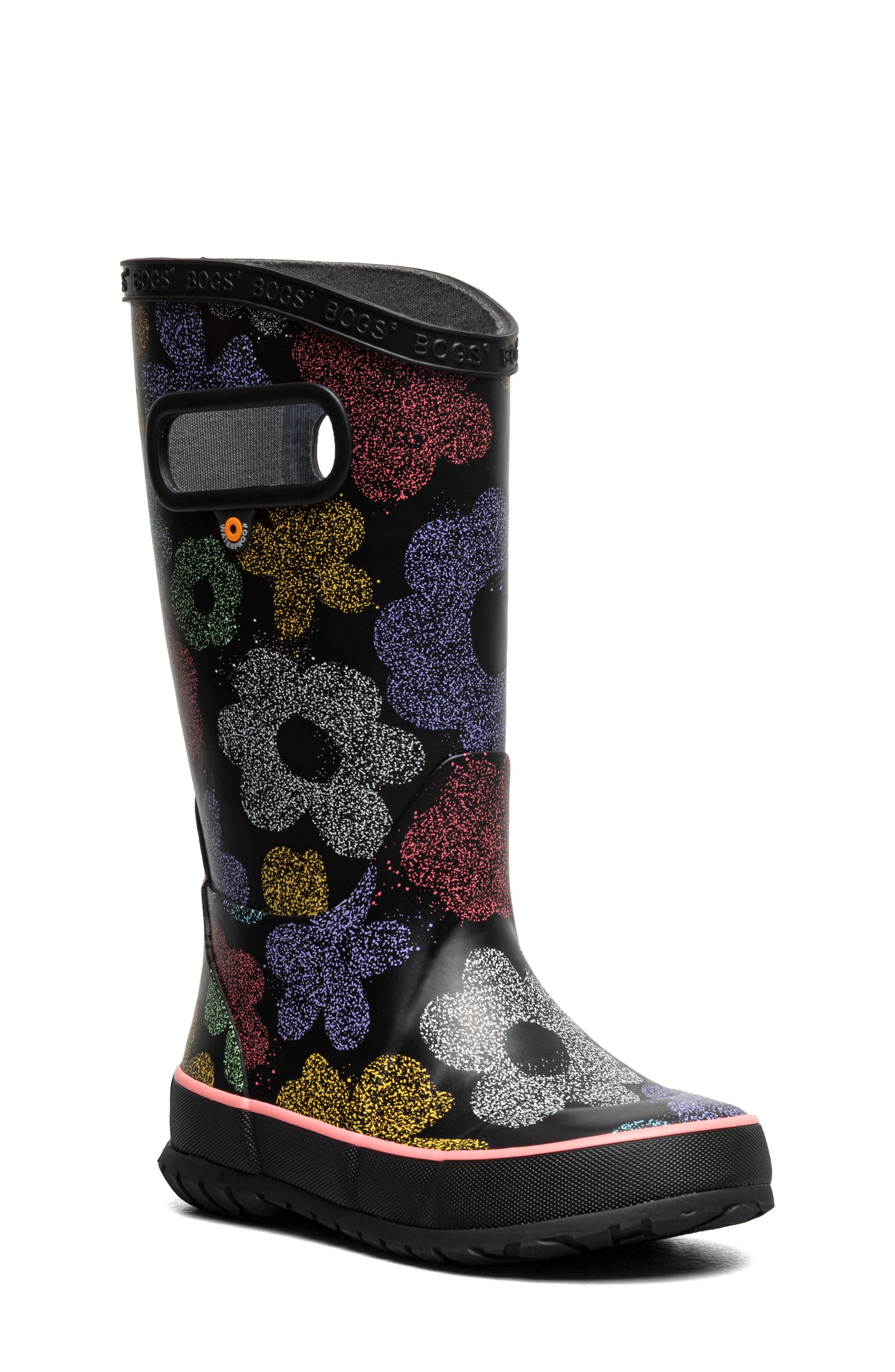 Kids' Waterproof Rain Boot, Main, color, BLACK MULTI