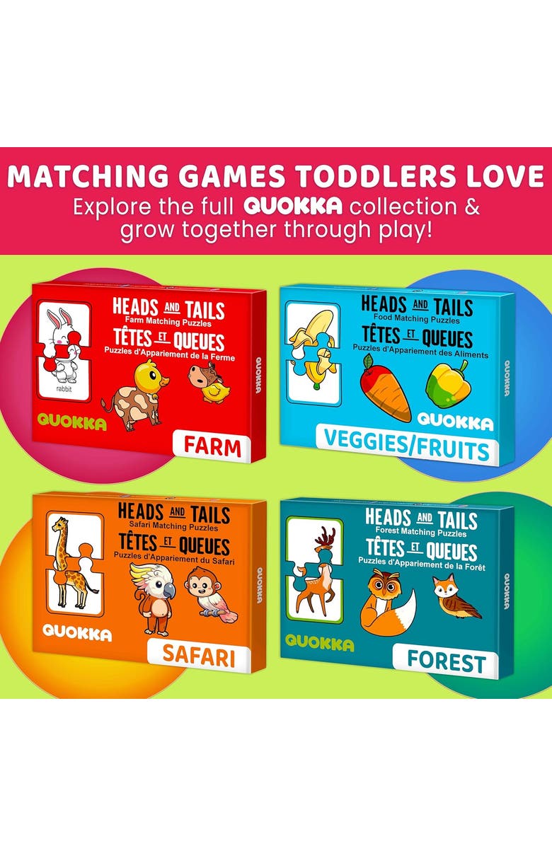 Quokka Memory Matching Puzzle Set for Toddlers, Alternate, color, Fruits & Veggies