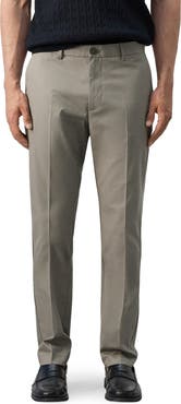 MANGO Slim Fit Flat Front Cotton Twill Pants