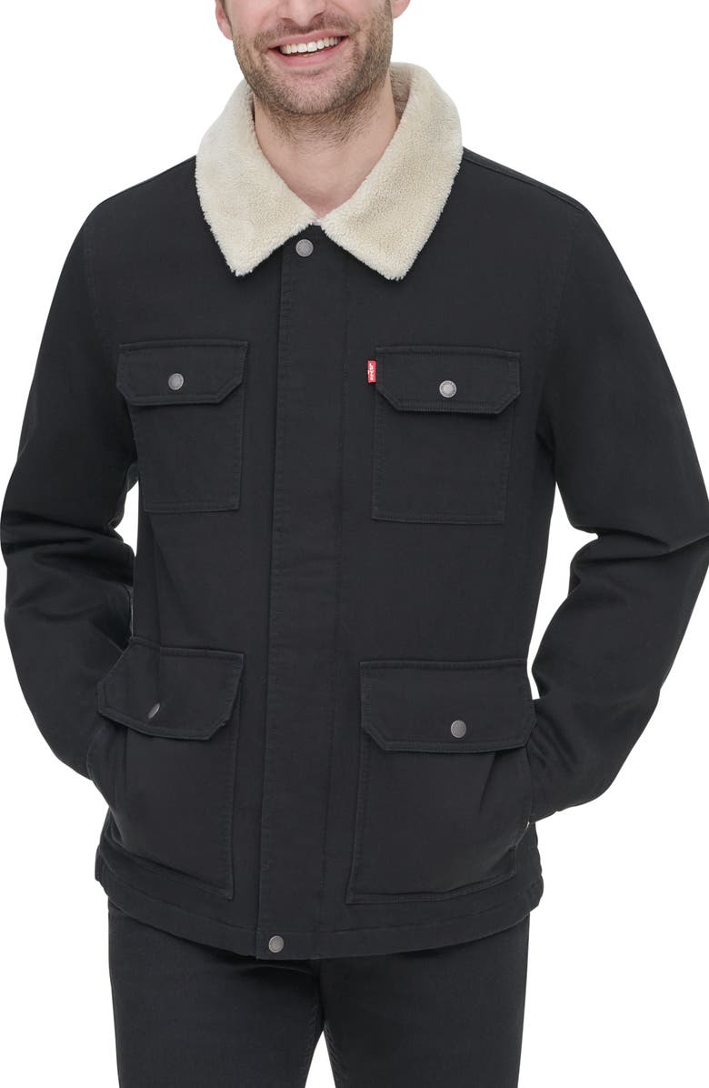 Levi's<sup>®</sup> Corduroy High Pile Fleece Collar Field Coat, Main, color, 
