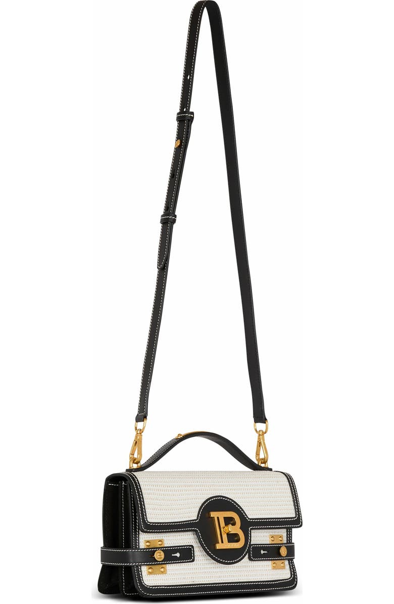 Balmain Raffia B-Buzz Shoulder 24 Bag, Alternate, color,