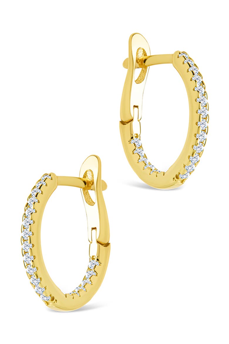 Lilia Cubic Zirconia Infinity Huggie Hoop Earrings, Alternate, color, GOLD