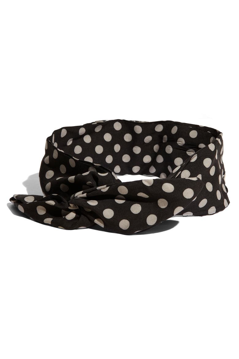 Polka Dot Wire Headband, Main, color, BLACK