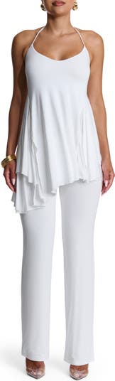 Asymmetric Halter Minidress