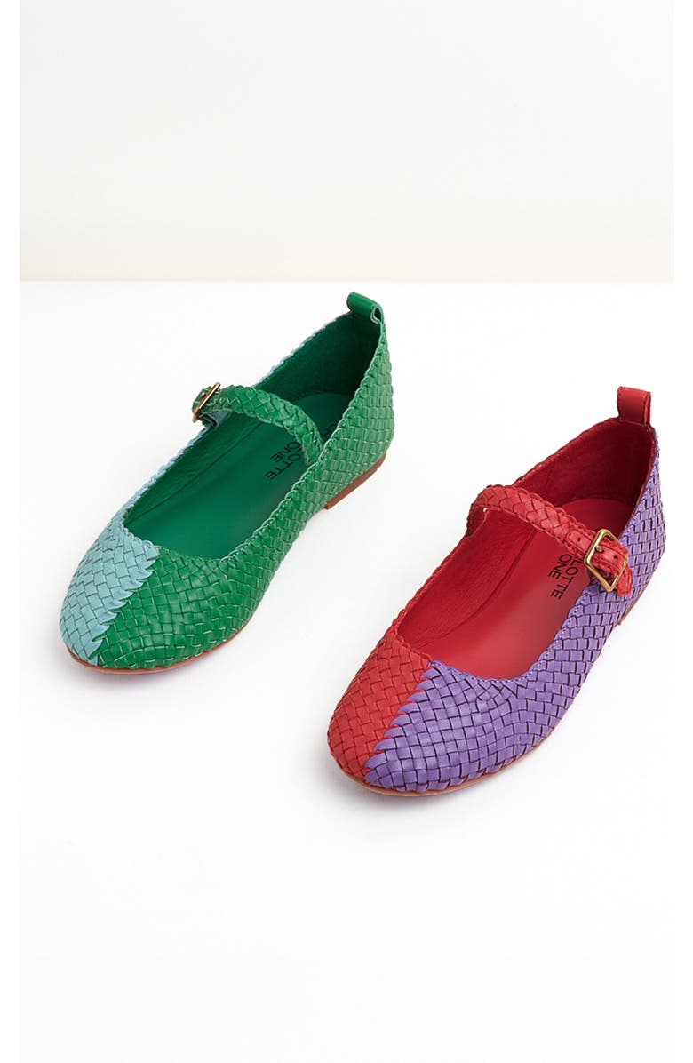 Charlotte Stone Raleigh Mismatch Woven Mary Jane Flat, Main, color,