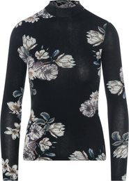 Riff Micro Mock Neck Floral Stretch Knit Tee