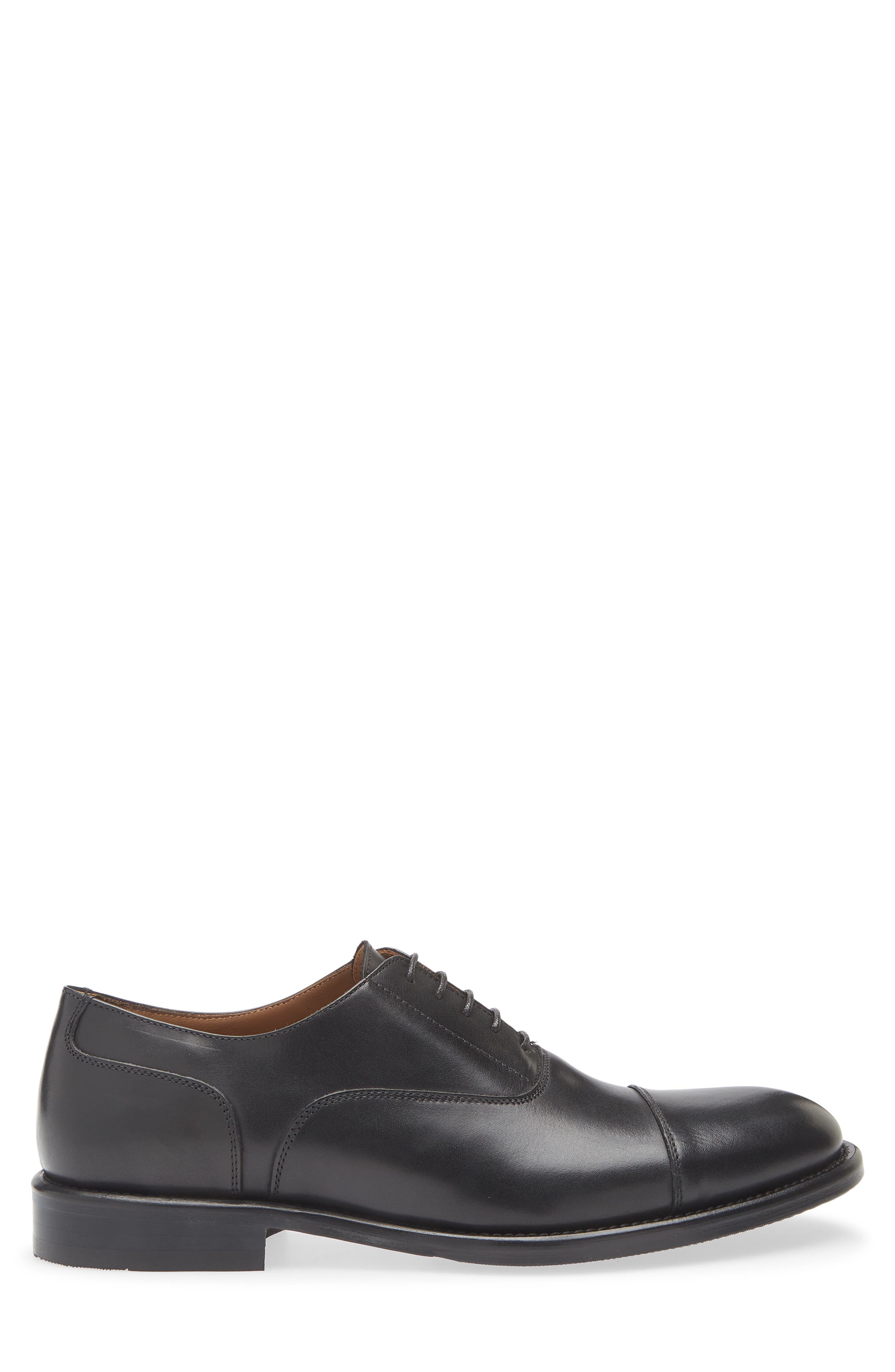 Nordstrom Italian Collection Orvieto Cap Toe Oxford, Alternate, color, Black Leather