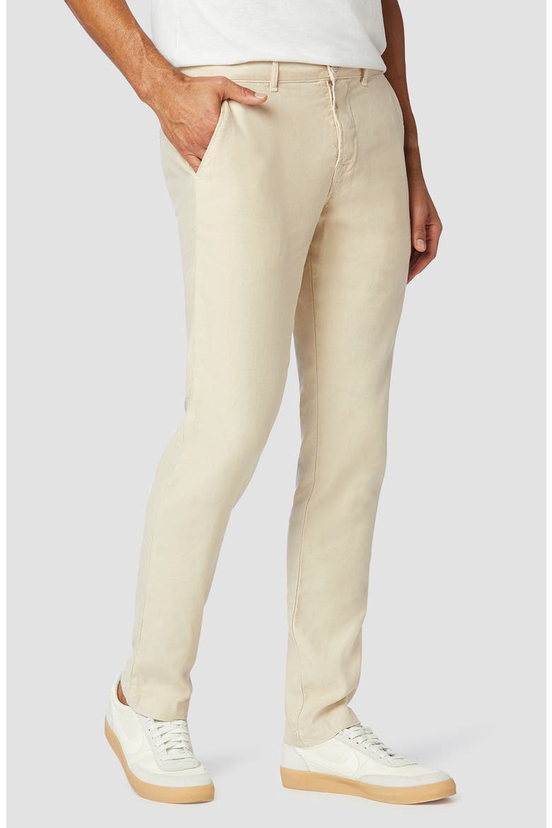 Classic Slim Straight Fit Stretch Linen Blend Chino Pants, Alternate, color, LIGHT SAND