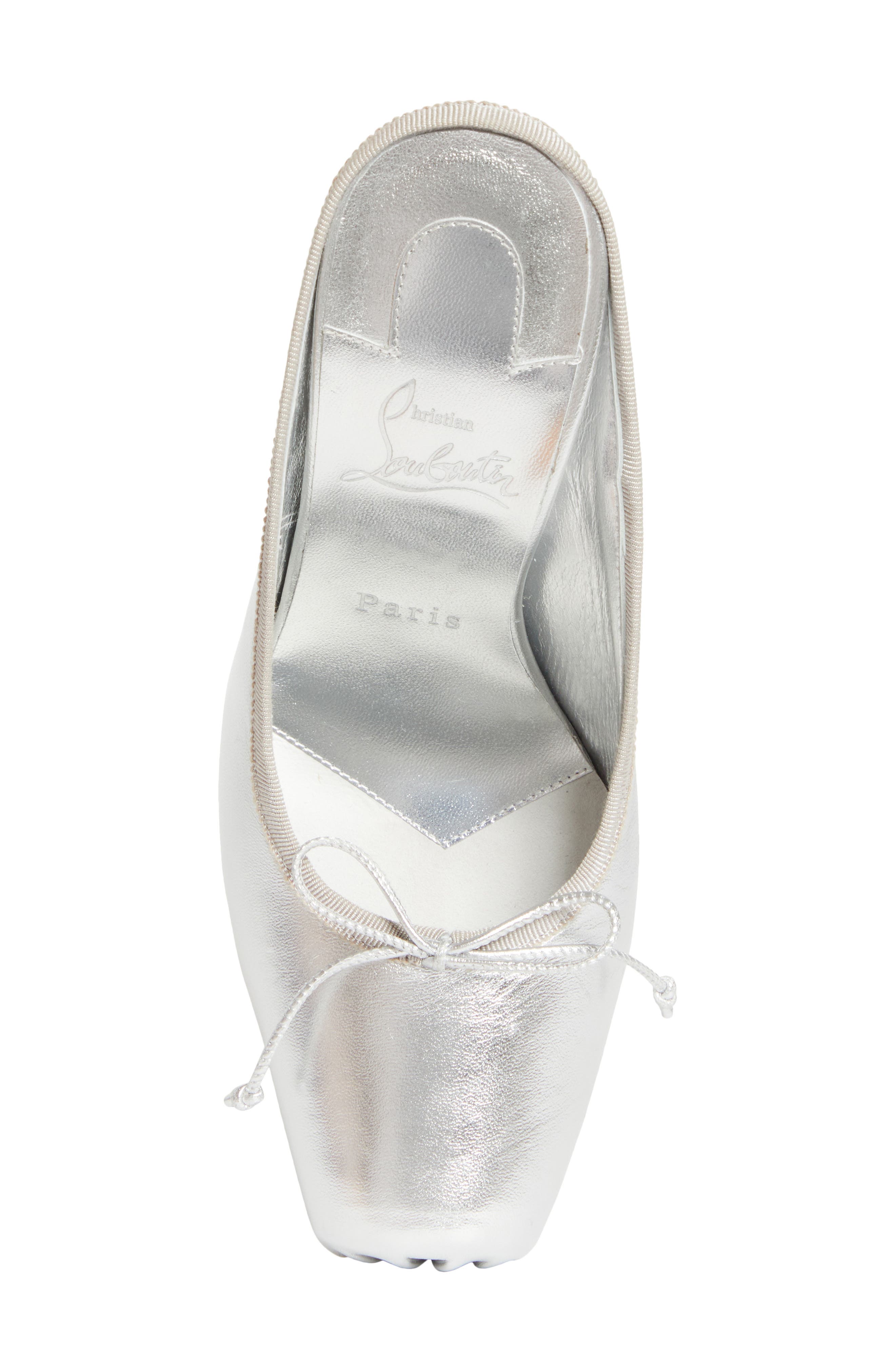 Christian Louboutin Cassia Square Toe Mule Pump, Alternate, color, Silver/ Silver