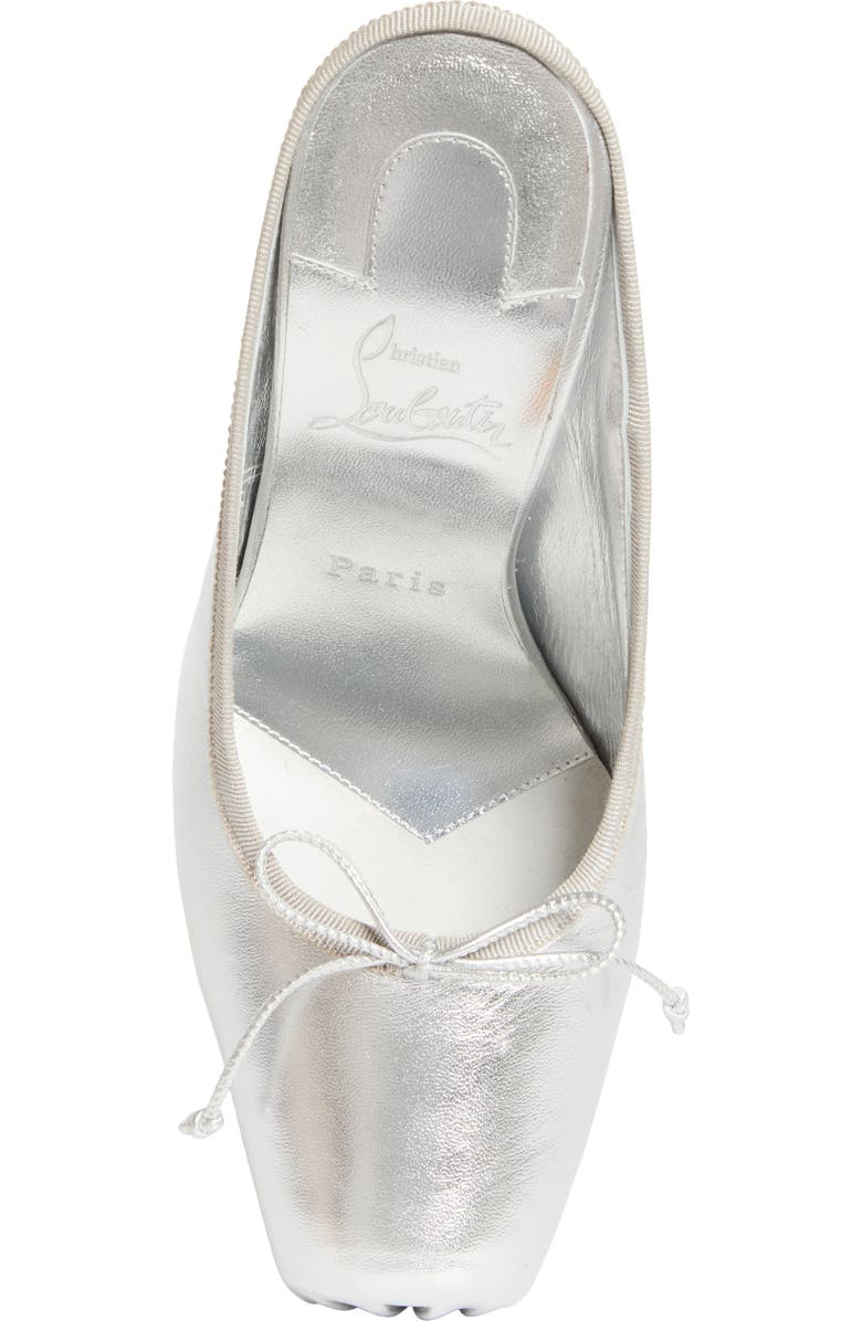 Christian Louboutin Cassia Square Toe Mule Pump, Alternate, color, Silver/ Silver
