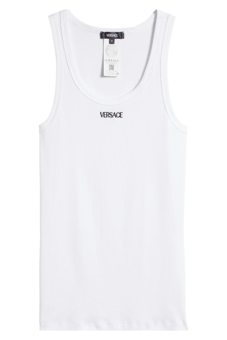 Embroidered Logo Rib Tank, Alternate, color, OPTICAL WHITE