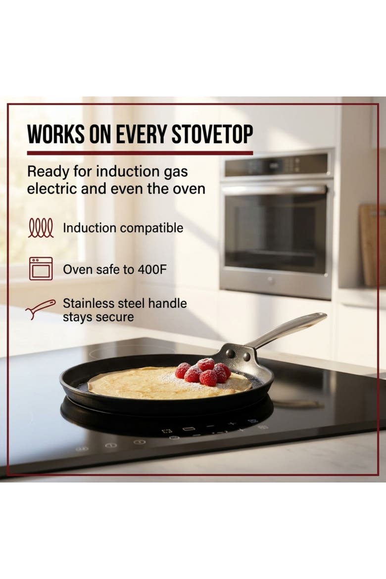Maestro 10-Inch Ceramic Nonstick Pancake & Crepe Pan, Alternate, color, Black