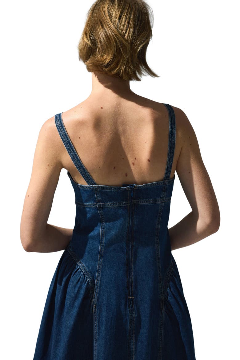 Flared-skirt Denim Dress, Alternate, color, Denim blue