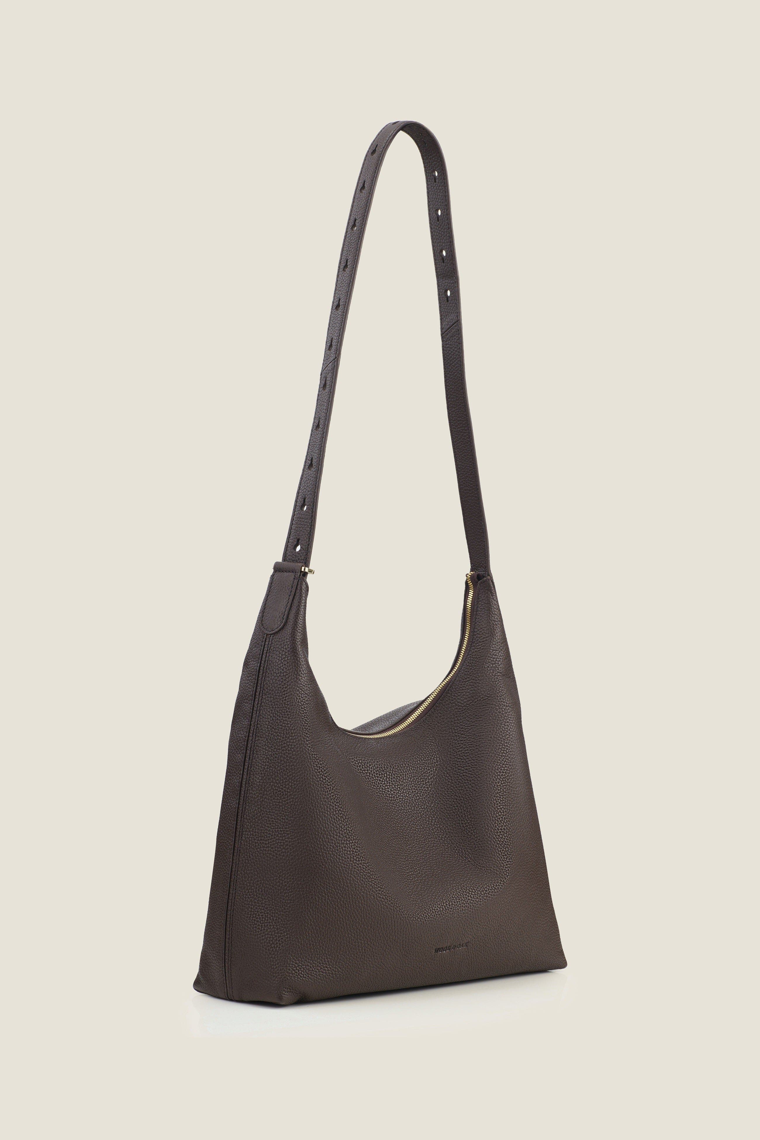 Hobo Relaxed Organized Leather Shoulder Bag, Alternate, color, Chocolate