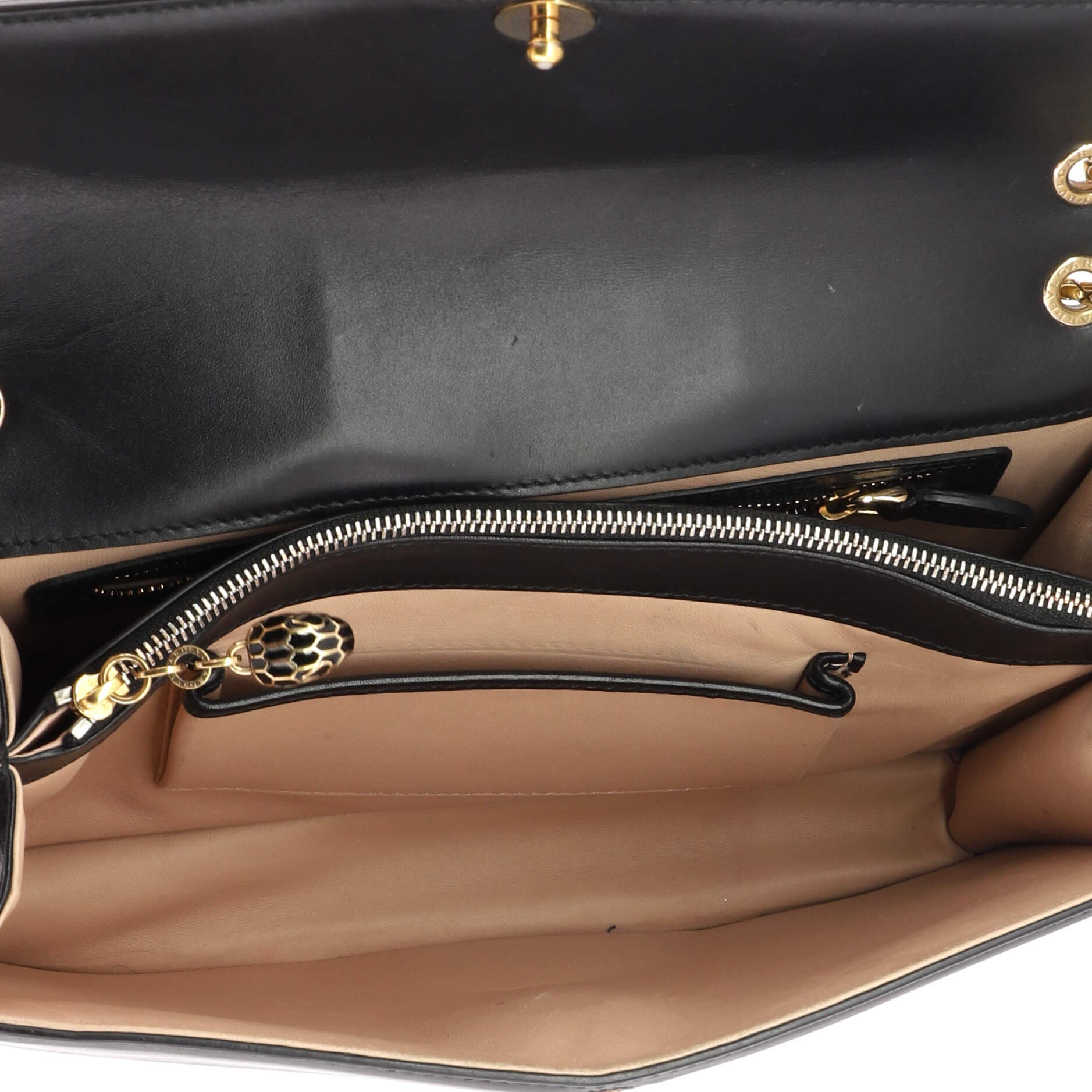 Glam Rebel Serpenti Forever Shoulder Bag Chain Embellished Quilted Leather Medium, Alternate, color, Black