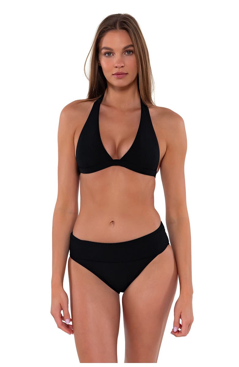Sunsets Hannah High Waist Bikini Swim Bottoms, Alternate, color, Black