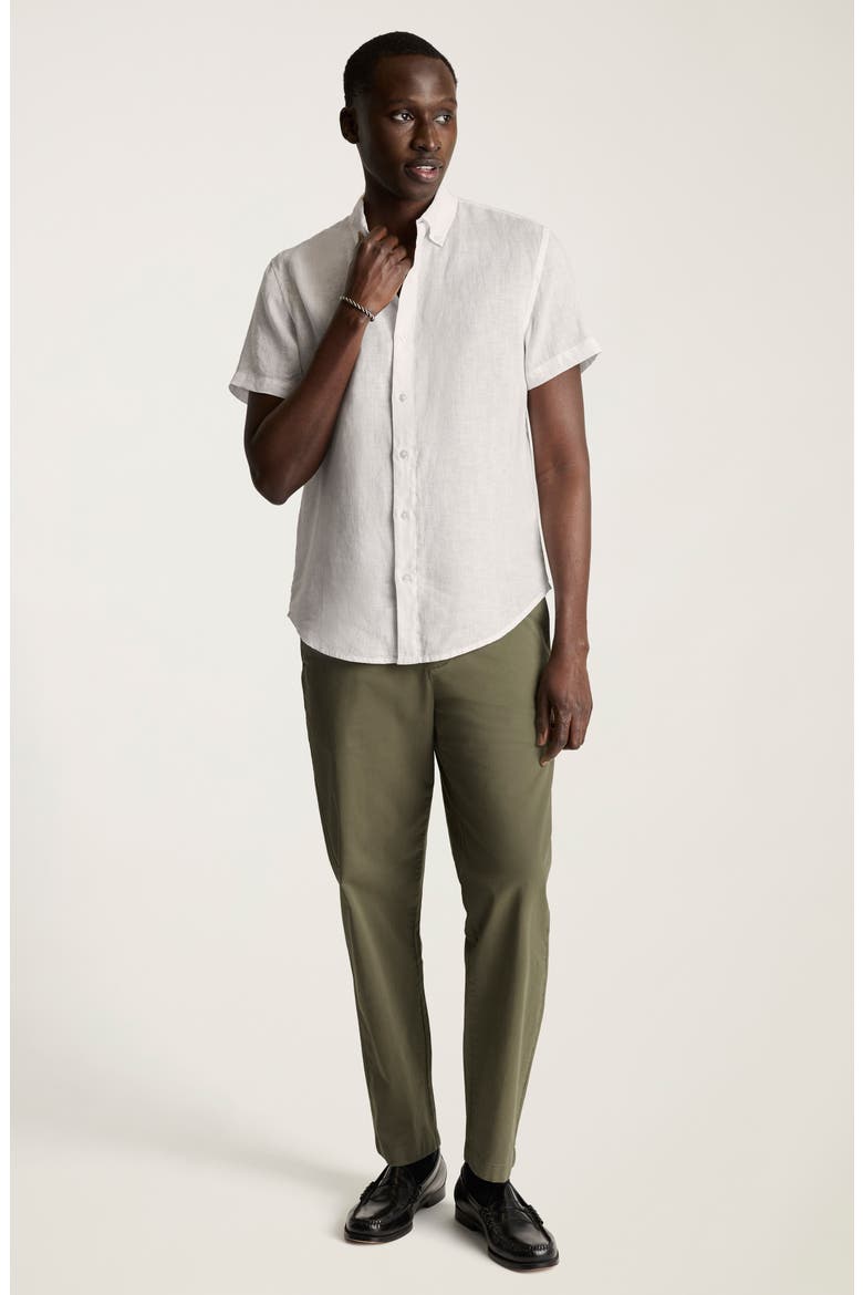 Riviera Linen Short Sleeve Shirt, Alternate, color, WHITE PEARL