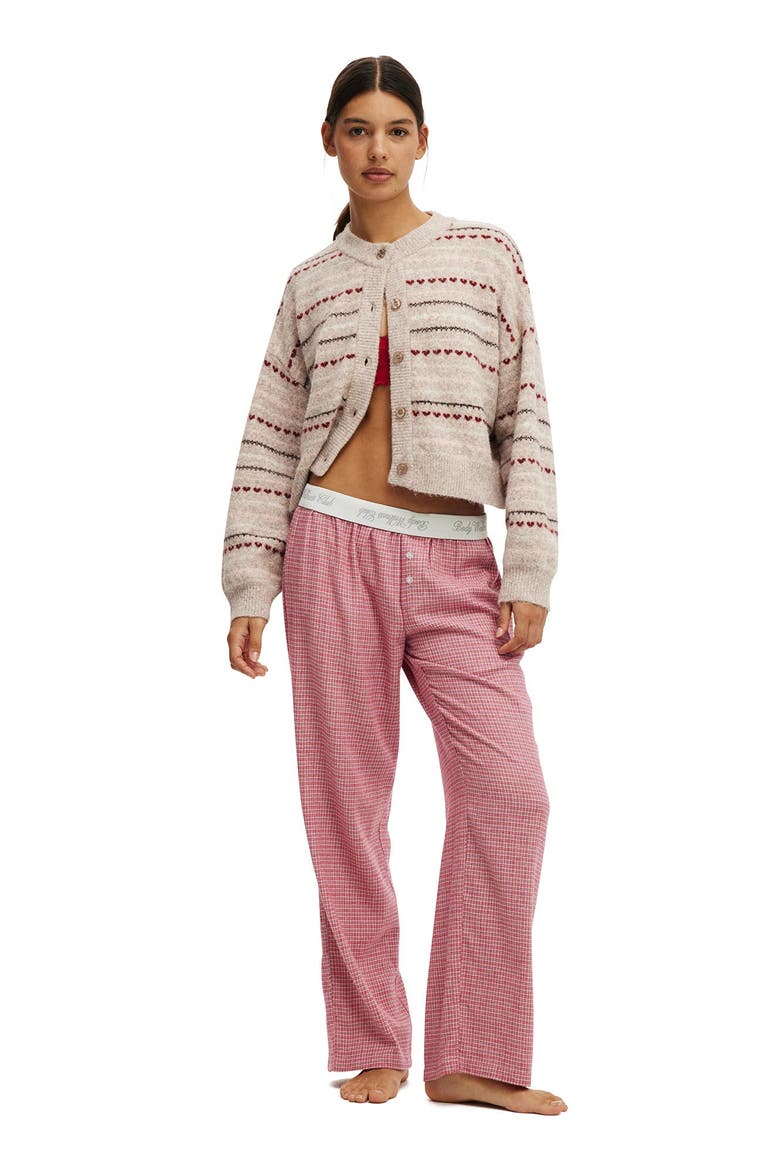 Women's Flannel Wide Leg Pant, Alternate, color, Charlotte Check Reds