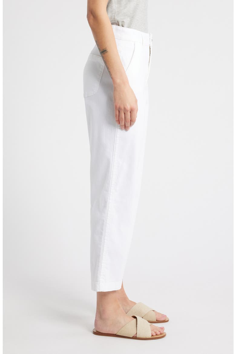 Skyrise Slim Straight Leg Twill Pants, Alternate, color, WHITE