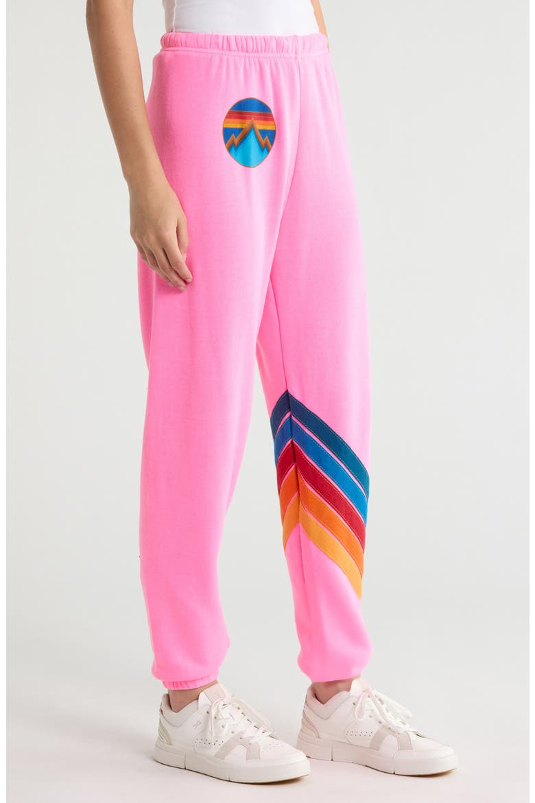 All Seasons Circle Chevron Sweatpants, Alternate, color, NEON PINK