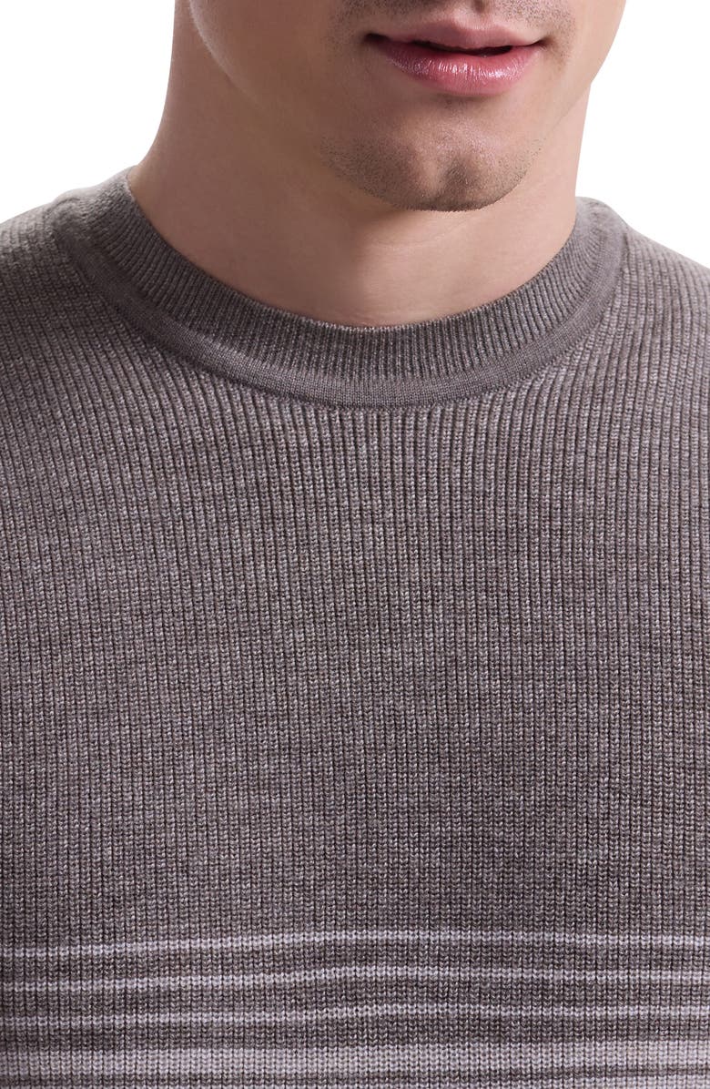 Bugatchi Gradient Stripe Merino Wool Sweater, Alternate, color, Walnut