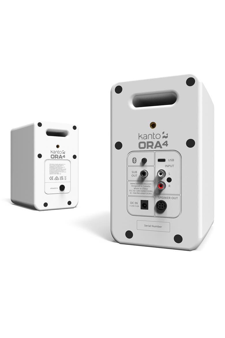 ORA Powered Reference Desktop Speakers with Bluetooth - Pair, Alternate, color, Matte White