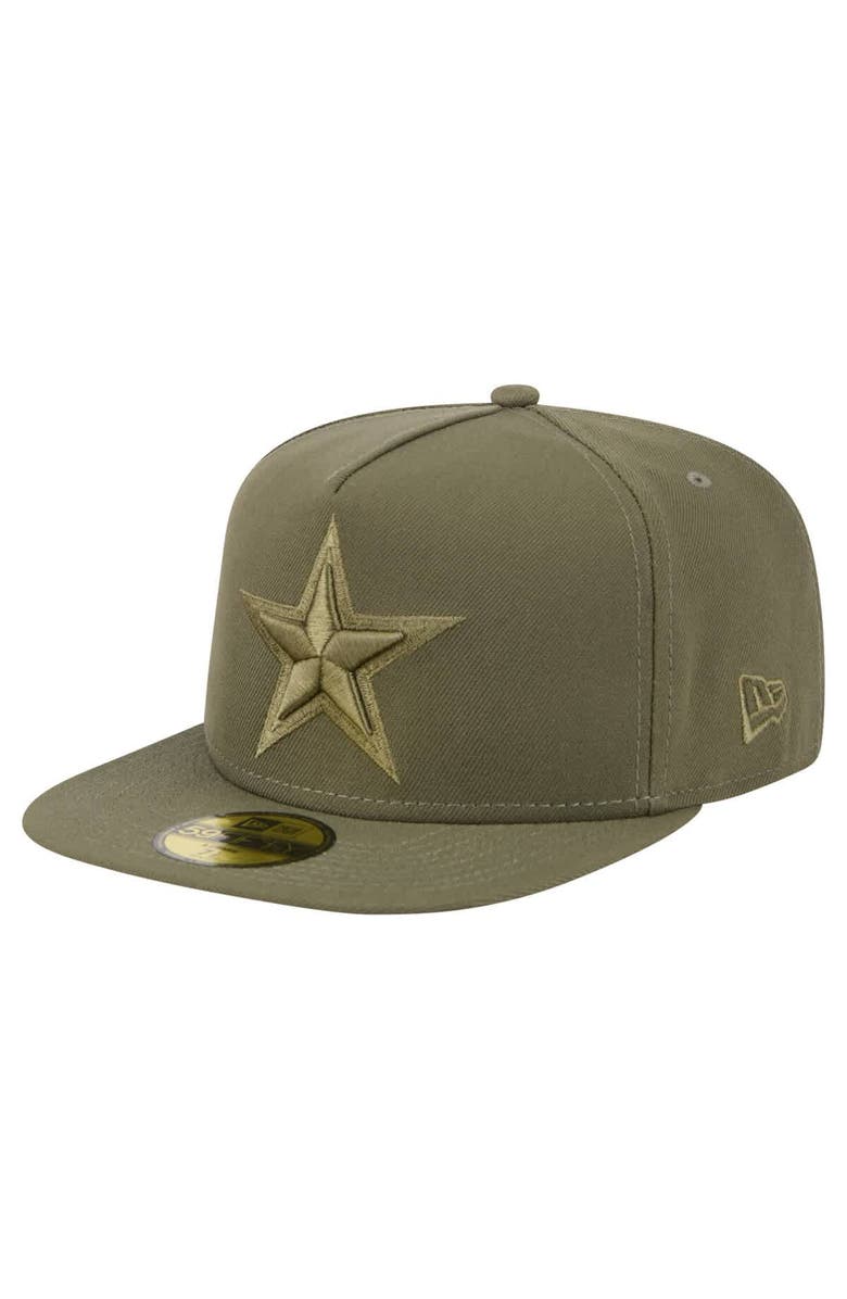 New Era Men's New Era Olive Dallas Cowboys Color Pack A-Frame 59FIFTY Fitted Hat, Main, color, Olive