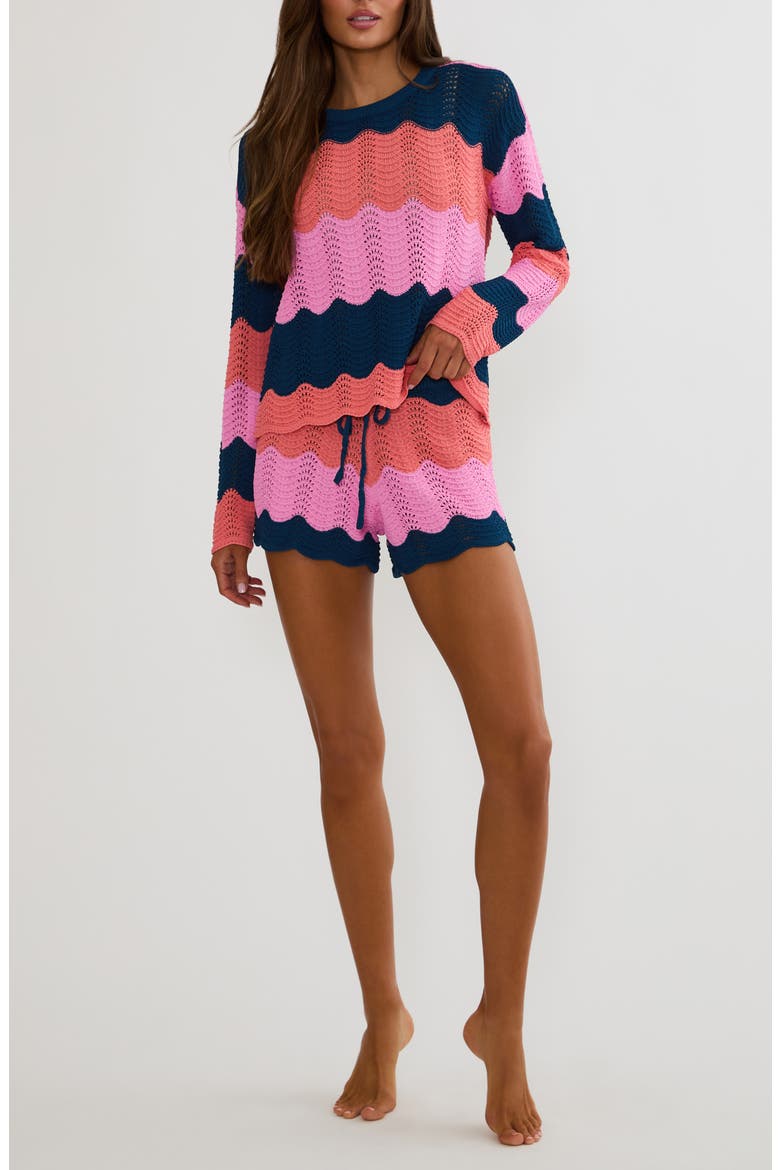 Beach Cover-Up Sweater, Alternate, color, SEASHELL ISLE COLOR BLOCK