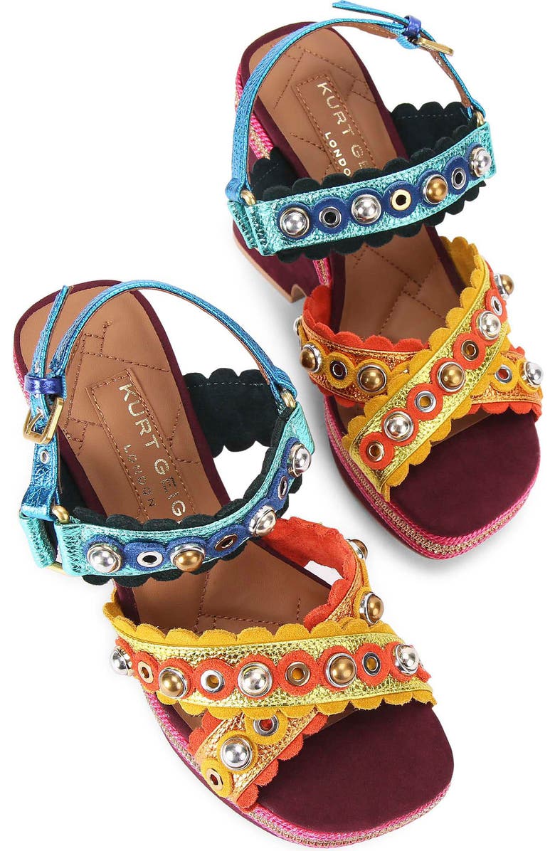 Kurt Geiger London Scalloped Stud Wedge Platform Sandal, Alternate, color,