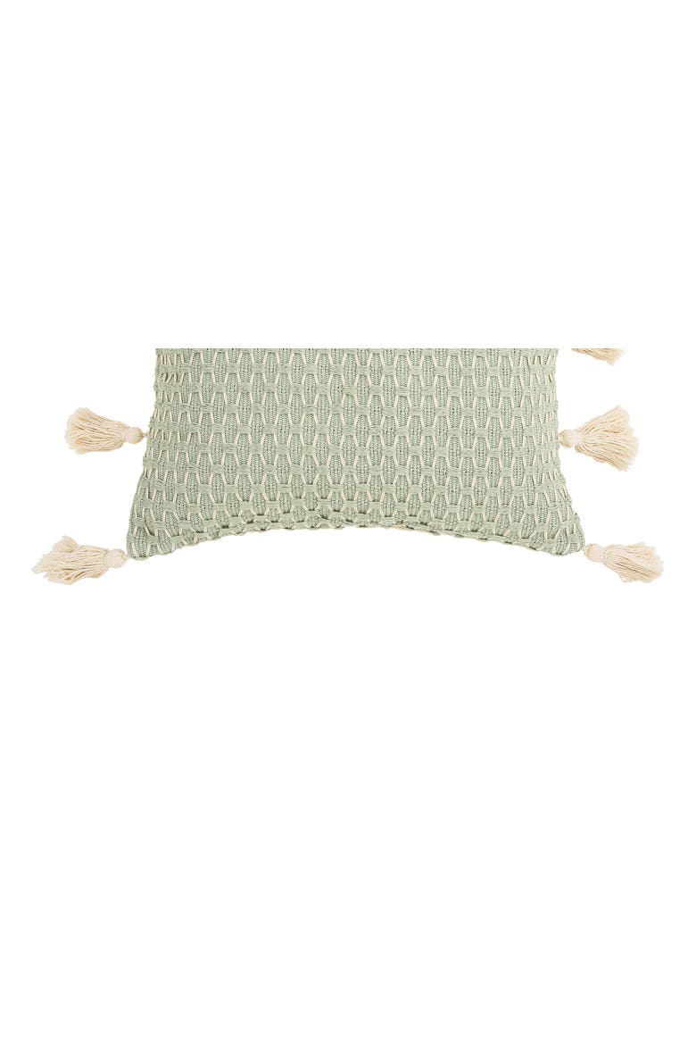Seaglass Textured Diamond Woven Throw Pillow, Alternate, color, Green