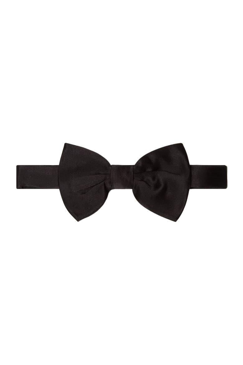 Walter Satin Pre-Tied Bow Tie, Main, color, Black
