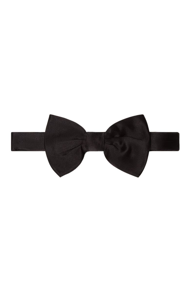 Robert Talbott Walter Satin Pre-Tied Bow Tie, Main, color, Black