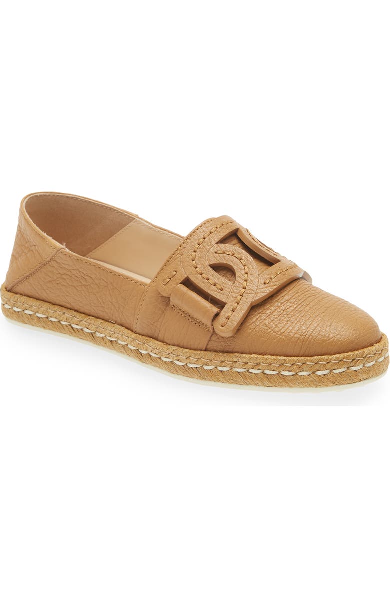Tod's Kate Chain Detail Convertible Espadrille Flat, Main, color, Cammello Chiaro