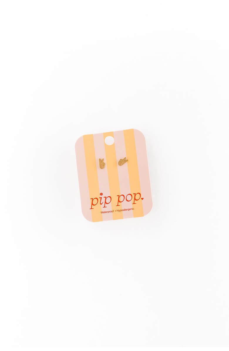 Pip Pop Peace Stud Earrings, Alternate, color, Gold