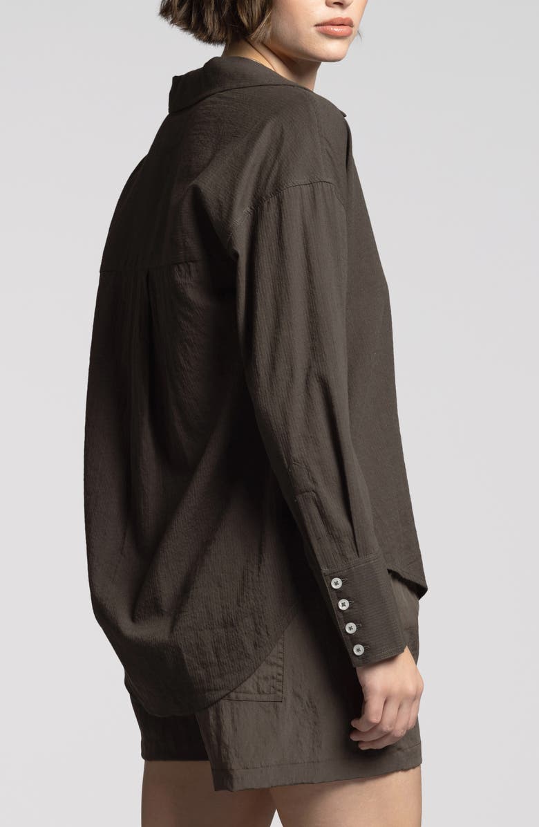 WEEKEND LOS ANGELES Maxime Stripe Button-Up Shirt, Alternate, color, Black Brown