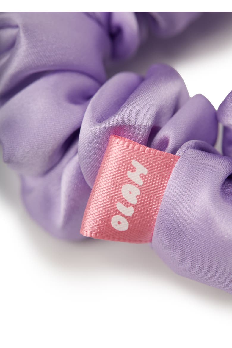 Bunny Ear Silk Hair Tie Scrunchie, Alternate, color, Purple