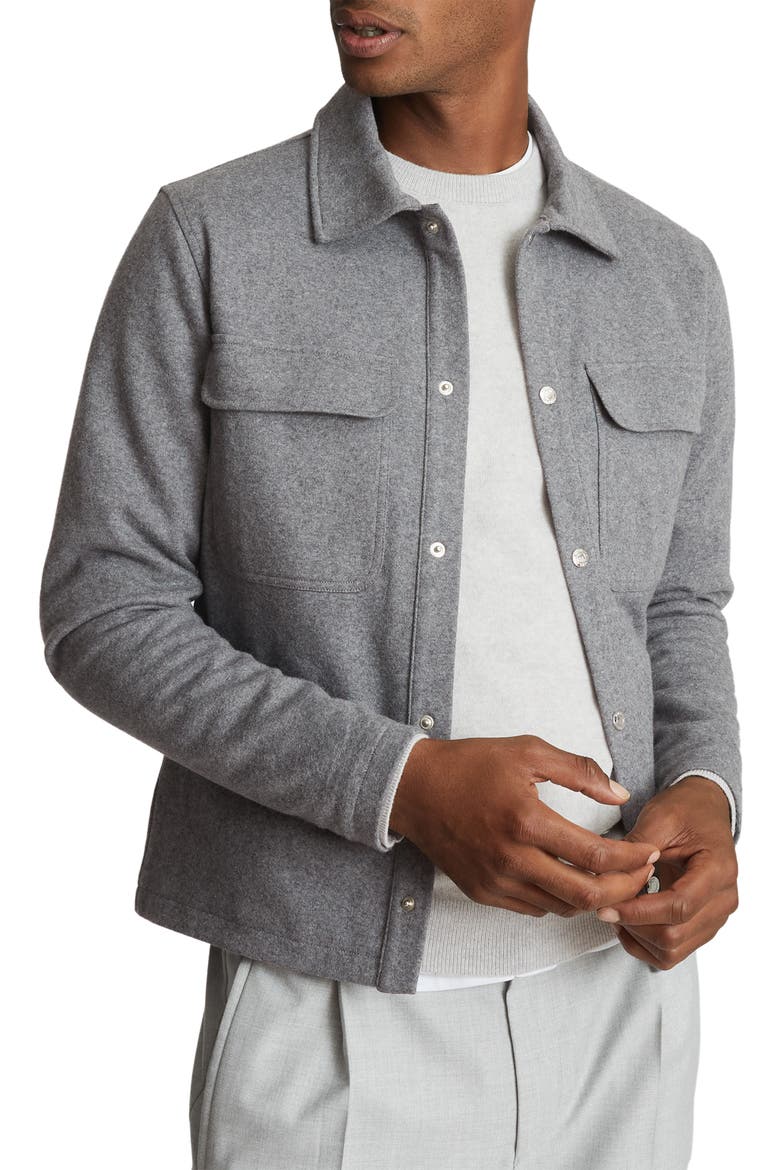 Alfie Regular Fit Shirt Jacket, Main, color, GREY