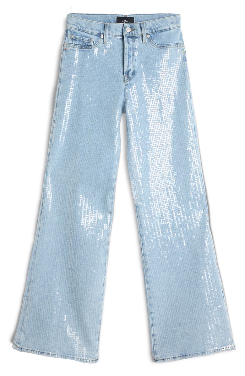 Seven Lotta Sequin Wide Leg Stretch Jeans, Alternate, color, Shimmer