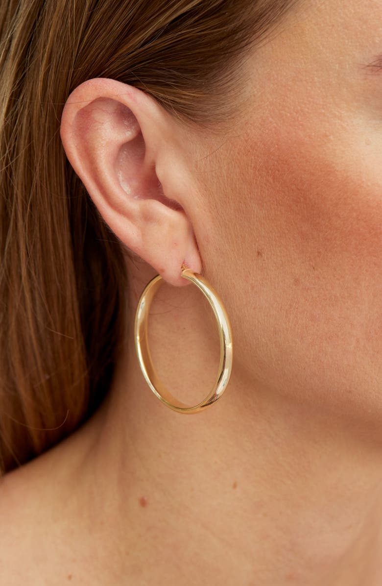 SAVVY CIE JEWELS Italian Hoop Earrings, Alternate, color, Gold