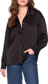 Susana Monaco Satin Button Front Shirt