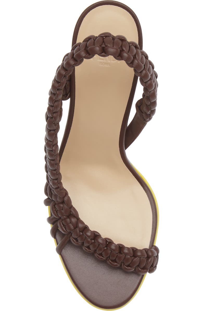 Fendi Arco Slingback Sandal, Alternate, color, F1vnn Mahogany Gial Bianco