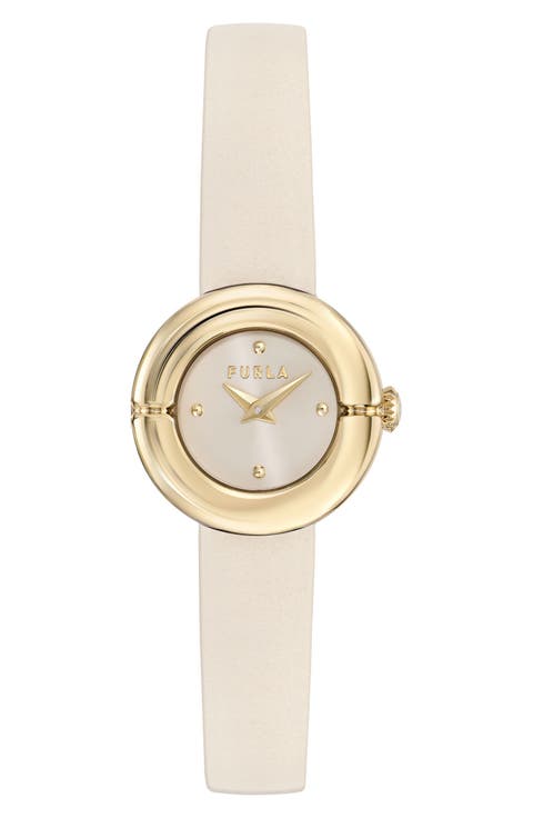 Leather Strap Watch, 24mm