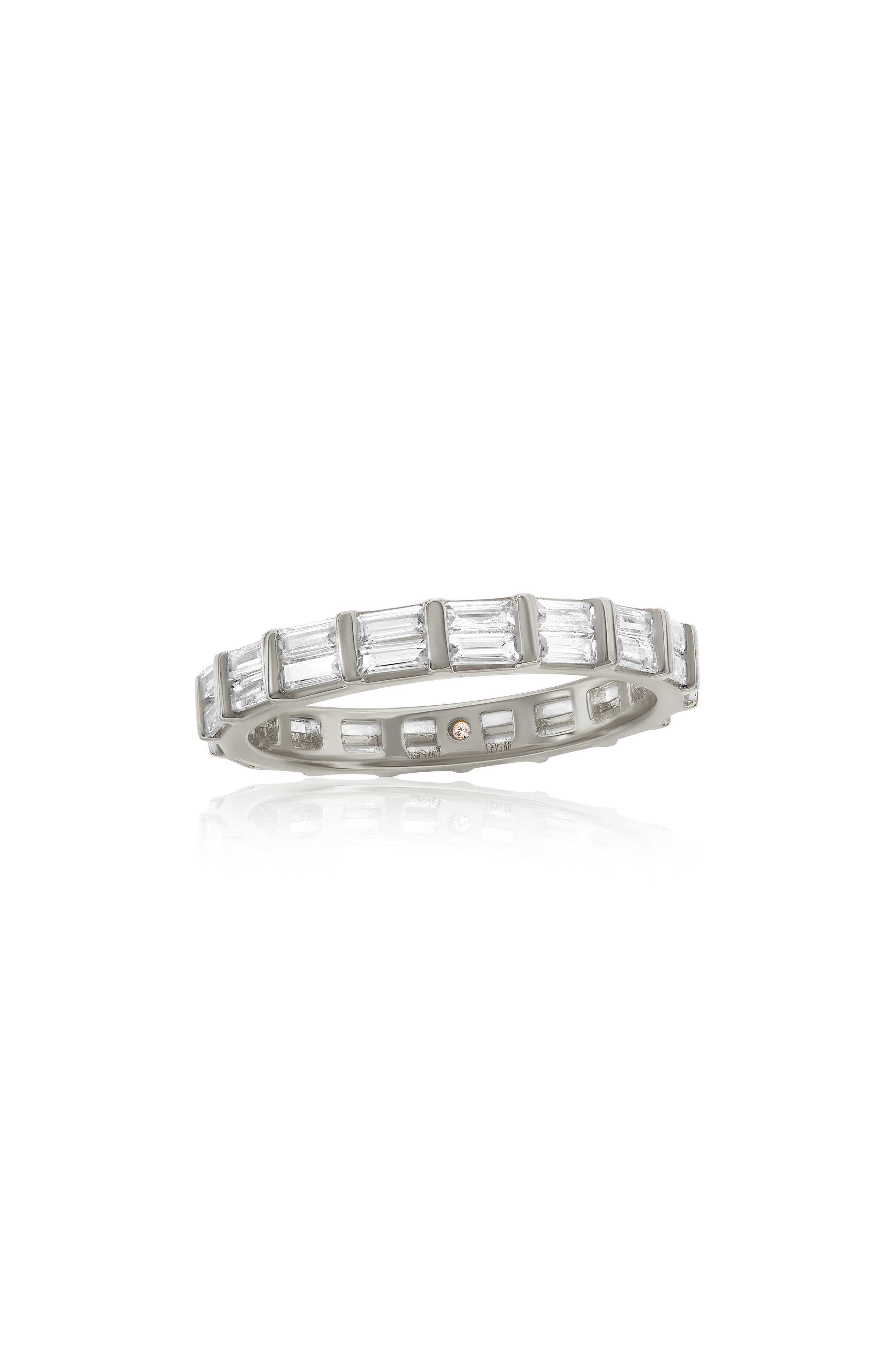 SUZY LEVIAN Baguette Cubic Zirconia Eternity Band Ring
