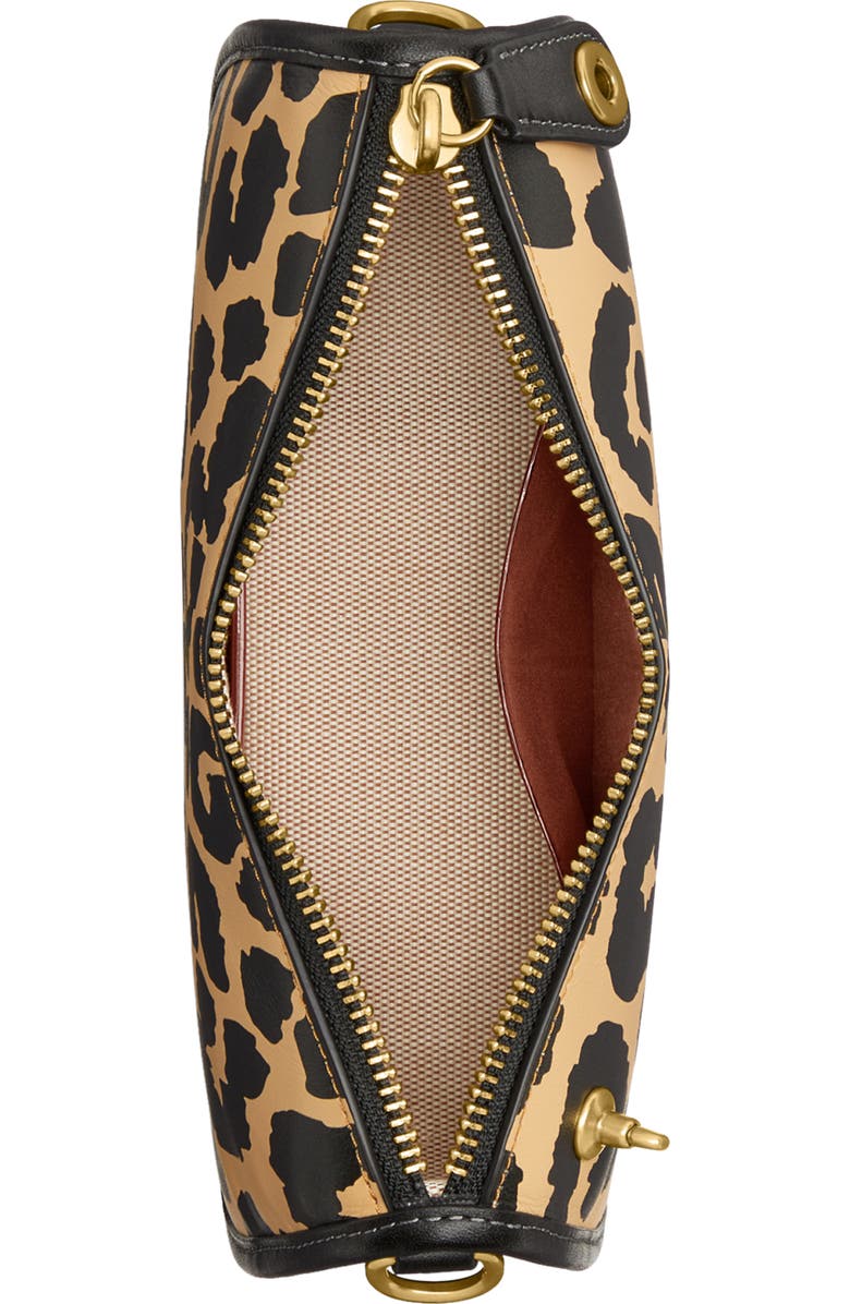 COACH Swinger Leopard Print Leather Shoulder Bag, Alternate, color,