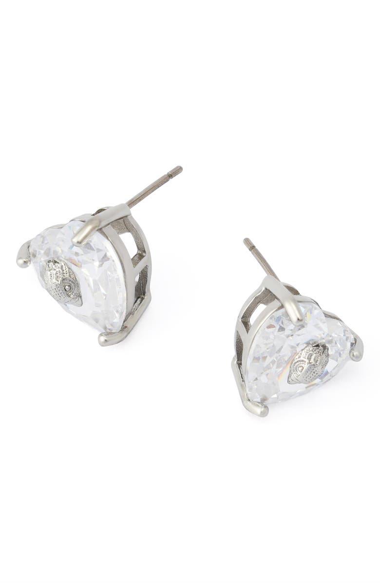Kurt Geiger London Crystal Heart Stud Earrings, Alternate, color, Rhodium/ Crystal