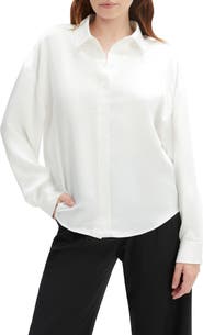 Bardot Luana Oversize Satin Button-Up Shirt